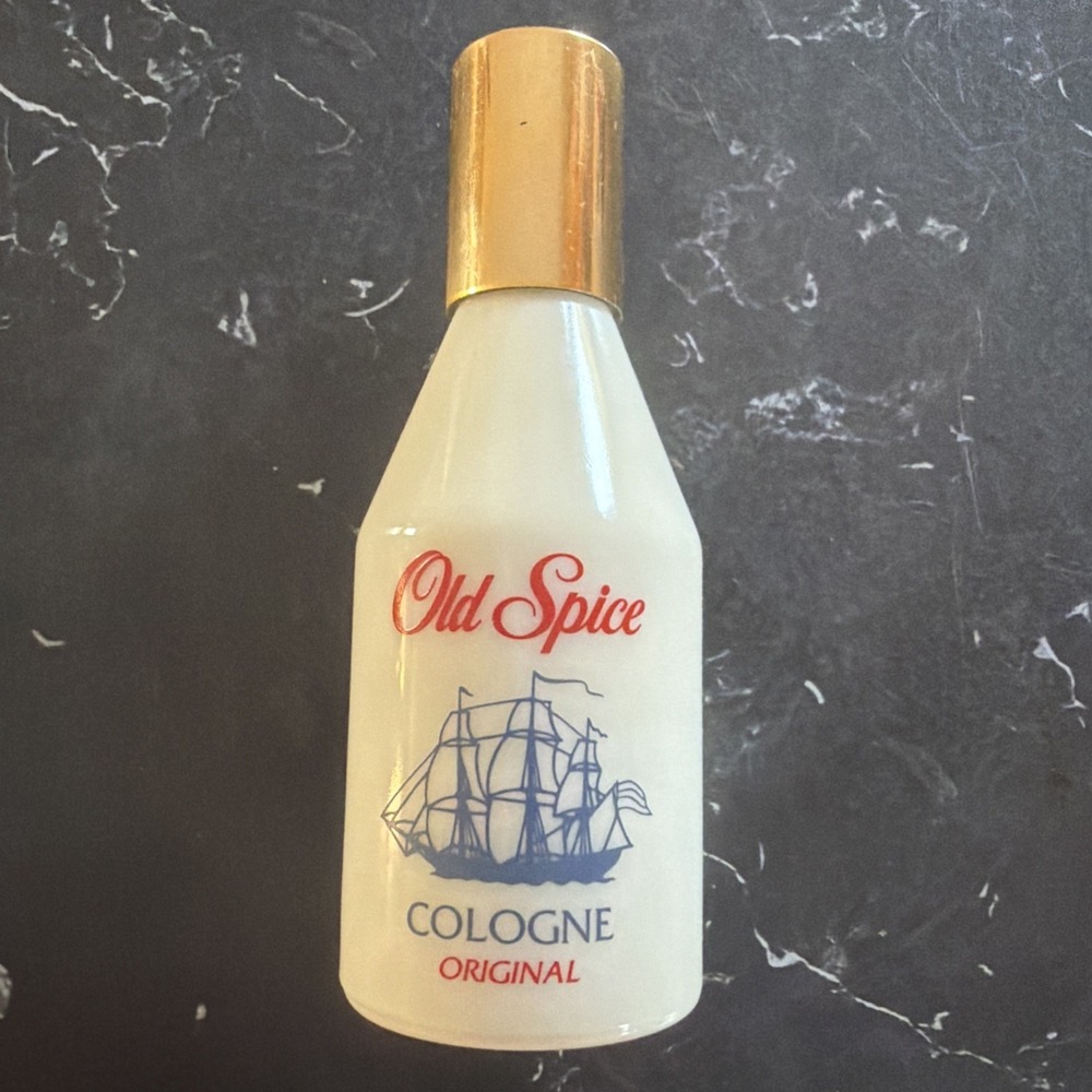 Vintage Old Spice Original Cologne 2.5oz in Original Cream Glass Bottle